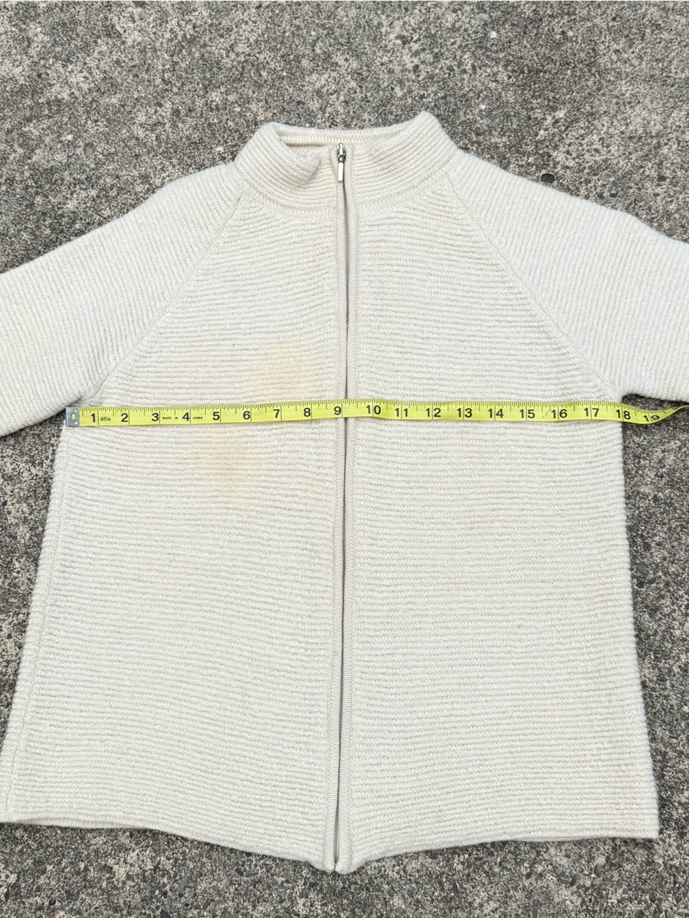 Millma’s Baby Alpaca Zip-Front Cream Knit Cardigan Sweater - Picture 4 of 10
